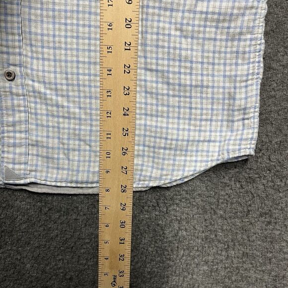 UNTUCKIT Long Sleeve Flannel Button Shirt Men's XL Blue Gray Check 100% Cotton - Picture 5 of 5